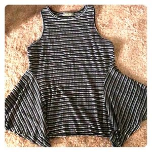 Black with white stripes top